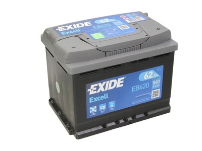 АККУМУЛЯТОР EXIDE EB620 62AH 540A P+