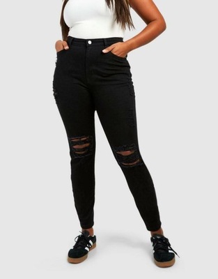 BOOHOO SPODNIE RURKI JEANS DZIURY PRZETARCIA U2R NG2__50