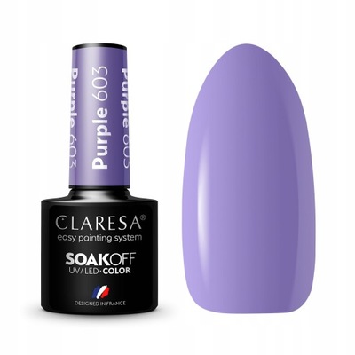 CLARESA Lakier hybrydowy PURPLE 603 Fiolet 5g