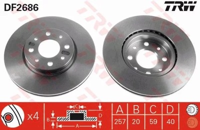 DF2686 DISCO DE FRENADO PALIO/ALBEA/DOBLO WENT.257MM  