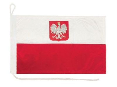 Flaga jachtowa Bandera Polska Godło 30x40 z godłem