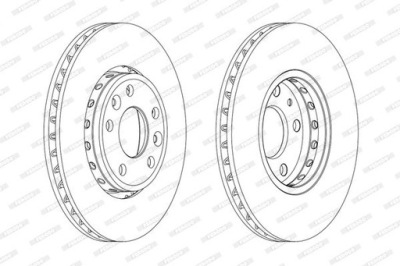 Kpl. диск тормозных перед l/p bez винт renault grand scenic iii, fero фото №1