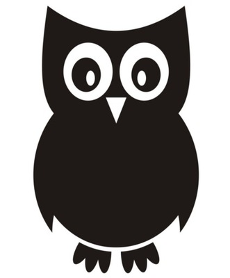 NAKLEJKA ŚCIENNA TABLICA KREDOWA SOWA 58x36 cm