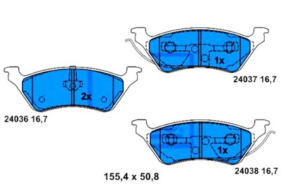 ZAPATAS DE FRENADO CHRYSLER VOYAGER IV 2.4-3.8 02.00  