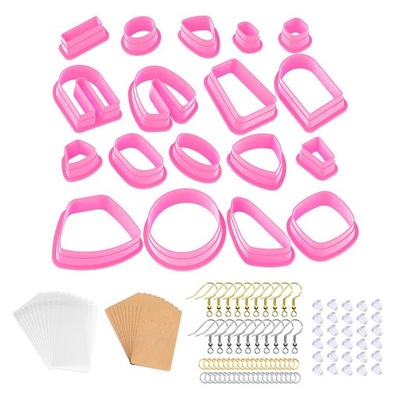 Plastikowe wycinarki do gliny polimerowej, różowe, 118szt