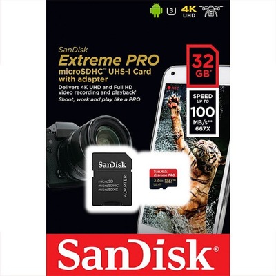 SanDisk SDSQXCG-032G-GN6MA - Karta EXTREME PRO microSDHC 32 GB 100/90 MB/s