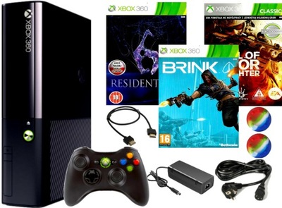 KONSOLA XBOX 360 E 250GB ORYGINALNY PAD ZESTAW GRY MEGA ZESTAW NA START