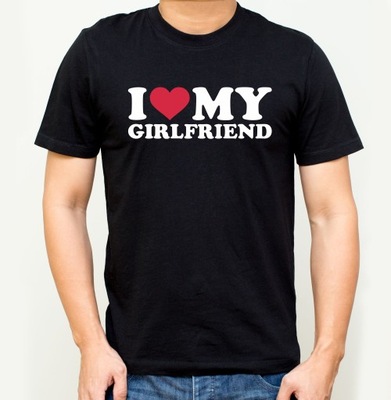 Moda T-shirty i love my girlfriend Casual Prosty 243689