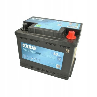 АКУМУЛЯТОР EXIDE СТАРТ&STOP AGM 60AH 680A P+