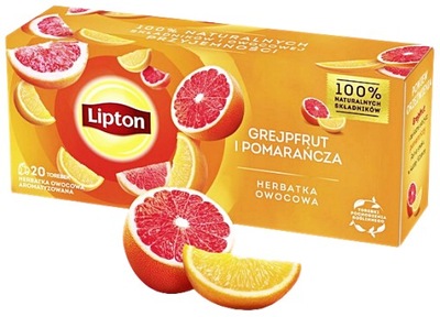 Herbata POMARAŃCZOWA i GRAPEFRUIT Lipton 20 tb