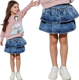 ALL FOR KIDS SPÓDNICA BLUE JEANS Z FALBANKAMI r 152 158