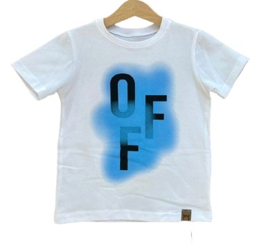 T-shirt bluzka MIMI OFF biały błękit r. 92 Krk