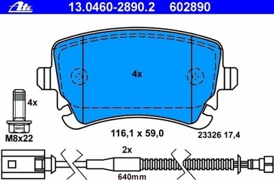 ZAPATAS DE FRENADO PARTE TRASERA VOLKSWAGEN PHAETON 2002-  