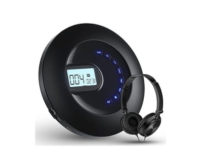 Przenośny odtwarzacz CD ze słuchawkami Czarny