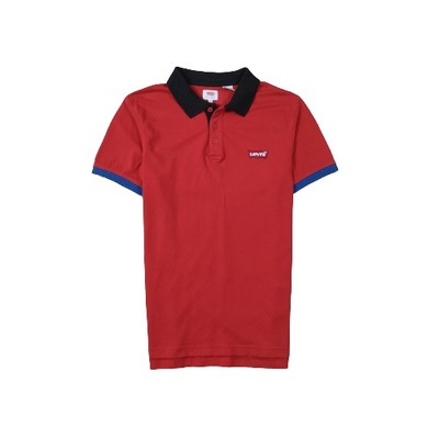 LEVI'S Koszulka Polo Męska Czerwona Logowana r. S