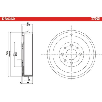 BEBEN DE FRENADO TRW DB4360  