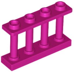 LEGO PŁOTEK KRATA 1X4 MAGENTA NR. 15332 - 1SZT.