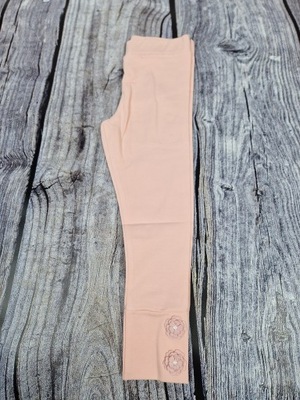 Legginsy kwiatki brzoskwinia 122