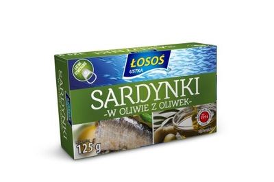 ŁOSOŚ USTKA SARDYNKI W OLIWIE Z OLIWEK 125G