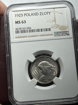 1 ZŁOTY 1925 ROK MS 63