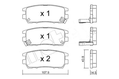 КОЛОДКИ ТОРМОЗНЫЕ MITSUBISHI PAJERO 91- ЗАД METELLI