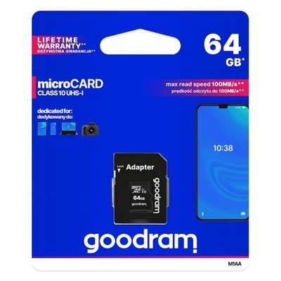 Goodram 64 GB karta micro SD XC UHS-I class 10,