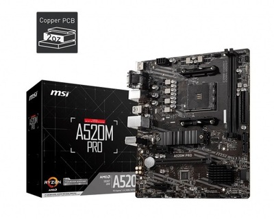 Płyta główna A520M PRO AM4 2DDR4 DP/VGA/HDMI