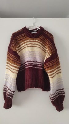 Sweter oversize zara gruby crop krótki szerokie M