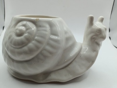 Doniczka osłonka dekoracja porcelana ślimak