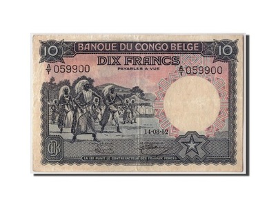 Banknot, Kongo Belgijskie, 10 Francs, 1952, 1952-0