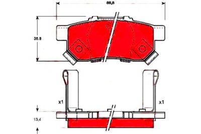 Тормозные колодки тормозные honda задняя jazz 02- 08- city civic фото №1