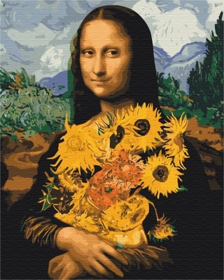 Malowanie po numerach Mona Lisa ze słonecznikami 40x50 cm