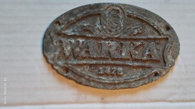 PLAKIETA " WARKA 1478"- TABLICZKA Z METALU - PRL.