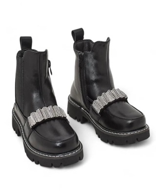 CZARNE BOTKI DZIEWCZĘCE TIRIOZ 29