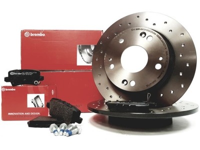 BREMBO XTRA DISCOS + ZAPATAS PARTE TRASERA HONDA CIVIC VIII  