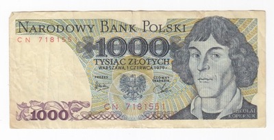 Banknot 1000 zł 1979, seria CN, st. 3