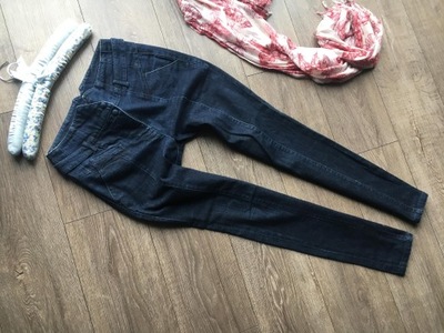fuck spodnie dżinsy strecz zdobione wysokie 36