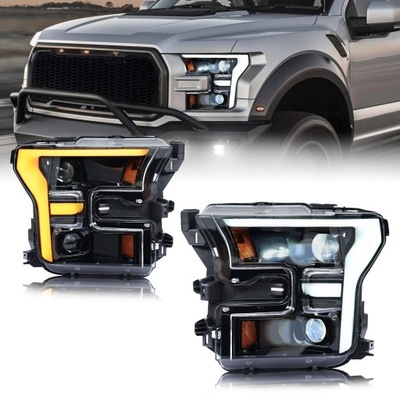 Фари led білий bursztynowy drl do ford f150 raptor 2015-2020 світло передні фото №1