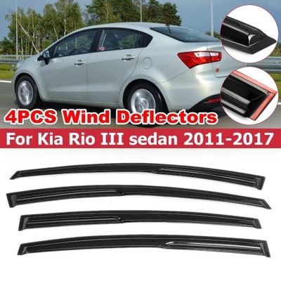 4 PIEZAS VENTANA COCHE DEFLECTORES PARA KIA RIO 3 BERLINA 20  