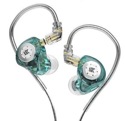 Słuchawki KZ EDX Pro, zielone/cyan, bez mikrofonu