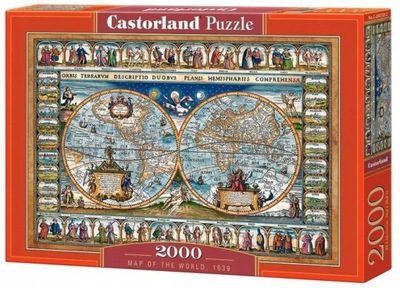 Puzzle 2000 elementów Mapa świata Castorland
