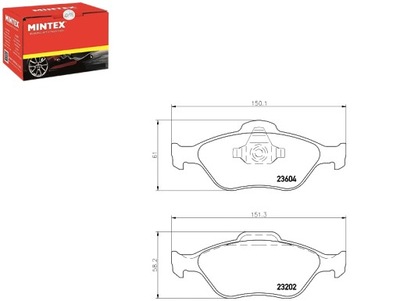 ZAPATAS DE FRENADO MINTEX 1101464 1101462 1521328 17  