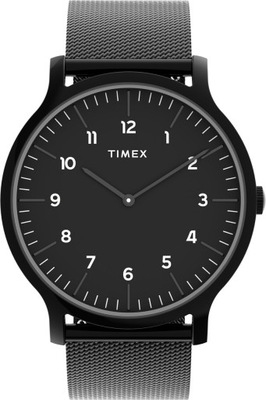 Zegarek męski bransoleta mesh Timex czarny slim