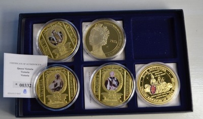 Wielka Brytania - zestaw dużych medali - 5 sztuk - Portrety