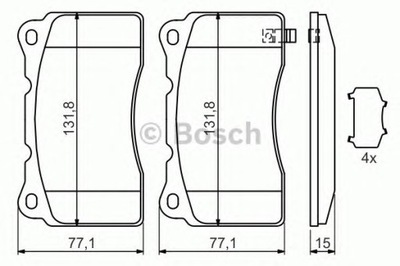 КОМПЛЕКТ КОЛОДОК ТОРМОЗНЫХ BOSCH 0 986 494 395