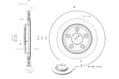 Диск гальмівний. jaguar xk 06- задня фото №1