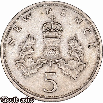 5 NEW PENCE 1969