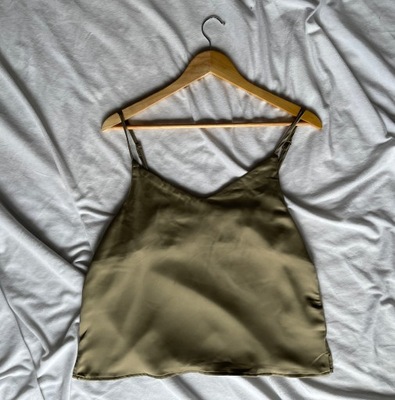 JJXX | ZIELONA KHAKI SATYNOWA BLUZKA TOP | R. L