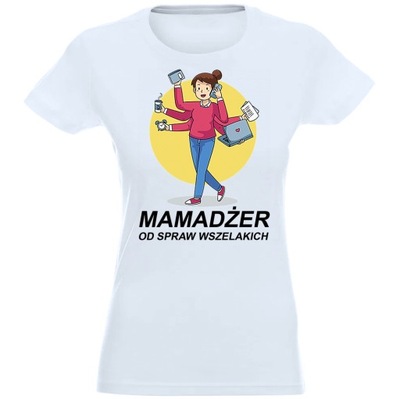 T-SHIRT KOSZULKA DAMSKA NADRUK MAMADŻER M