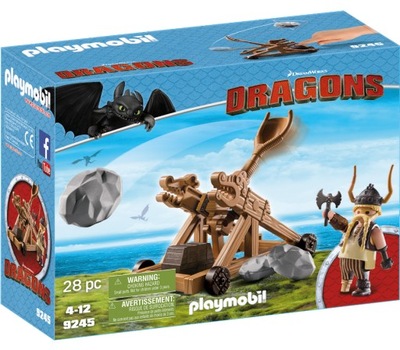 Playmobil Dragons 9245 Pyskacz i katapulta